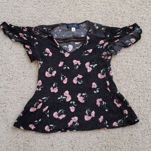 Black flowered shirt